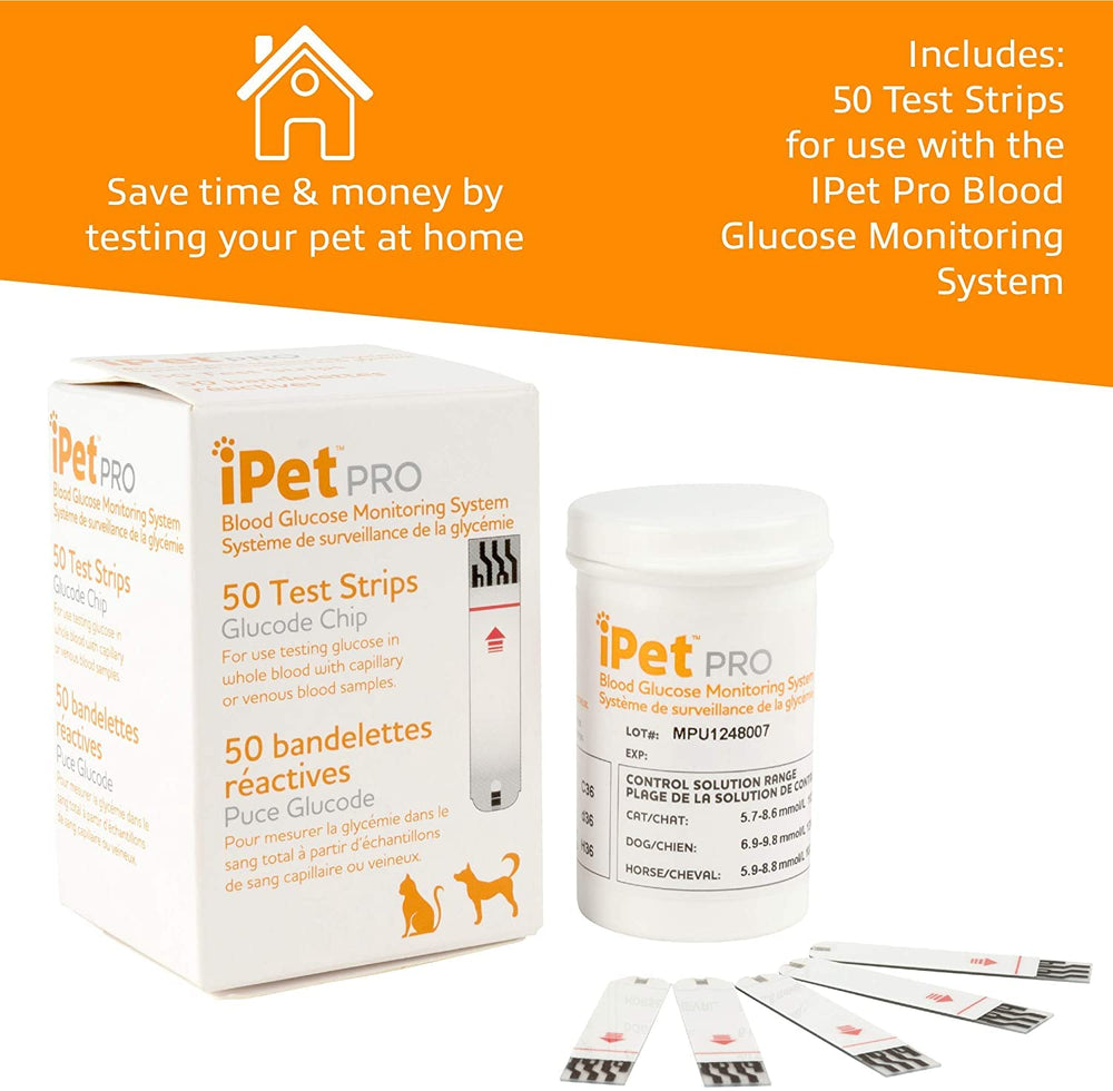UltiCare iPet PRO Bandes glucose 50 – kit de suivi diabète animalier.