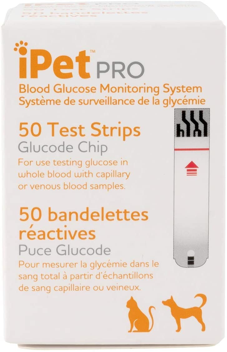 UltiCare iPet PRO Bandes glucose 50 – test sur goutte de sang pour animaux.