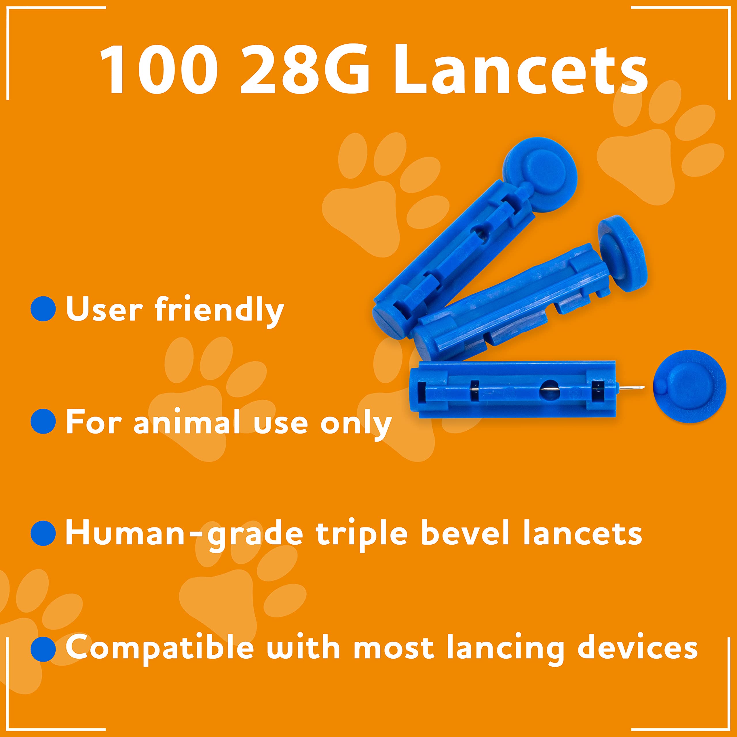 Lancettes UltiCare VetRx iPet Pro pour mesures de glycémie à domicile.