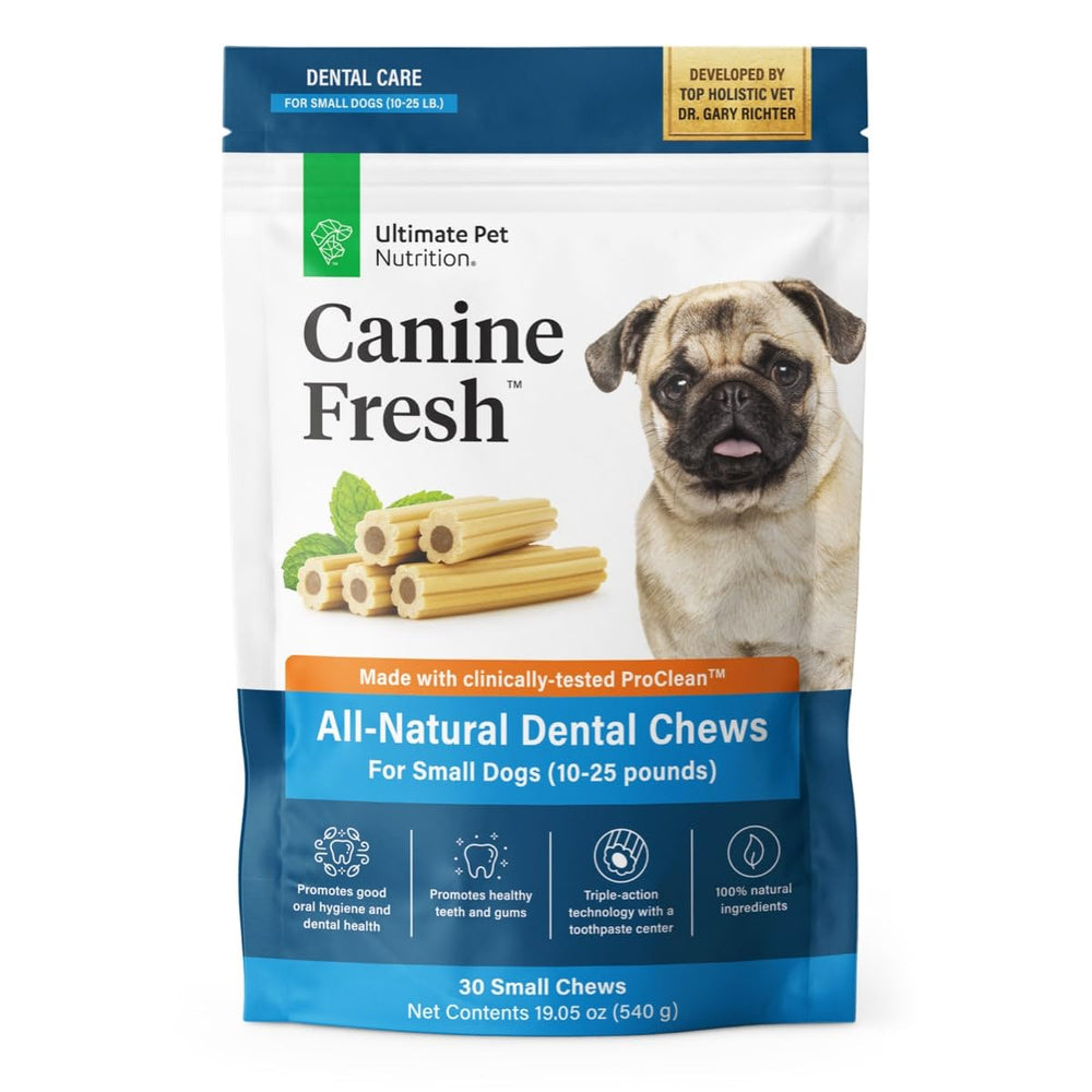 ULTIMATE PET NUTRITION Canine Fresh – pack-shot, bouchées dentaires nettoyant les dents