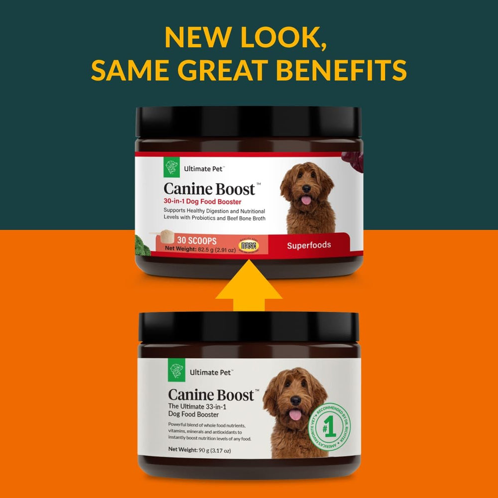 Graines de lin en poudre dans Canine Boost pour nutriments essentiels.