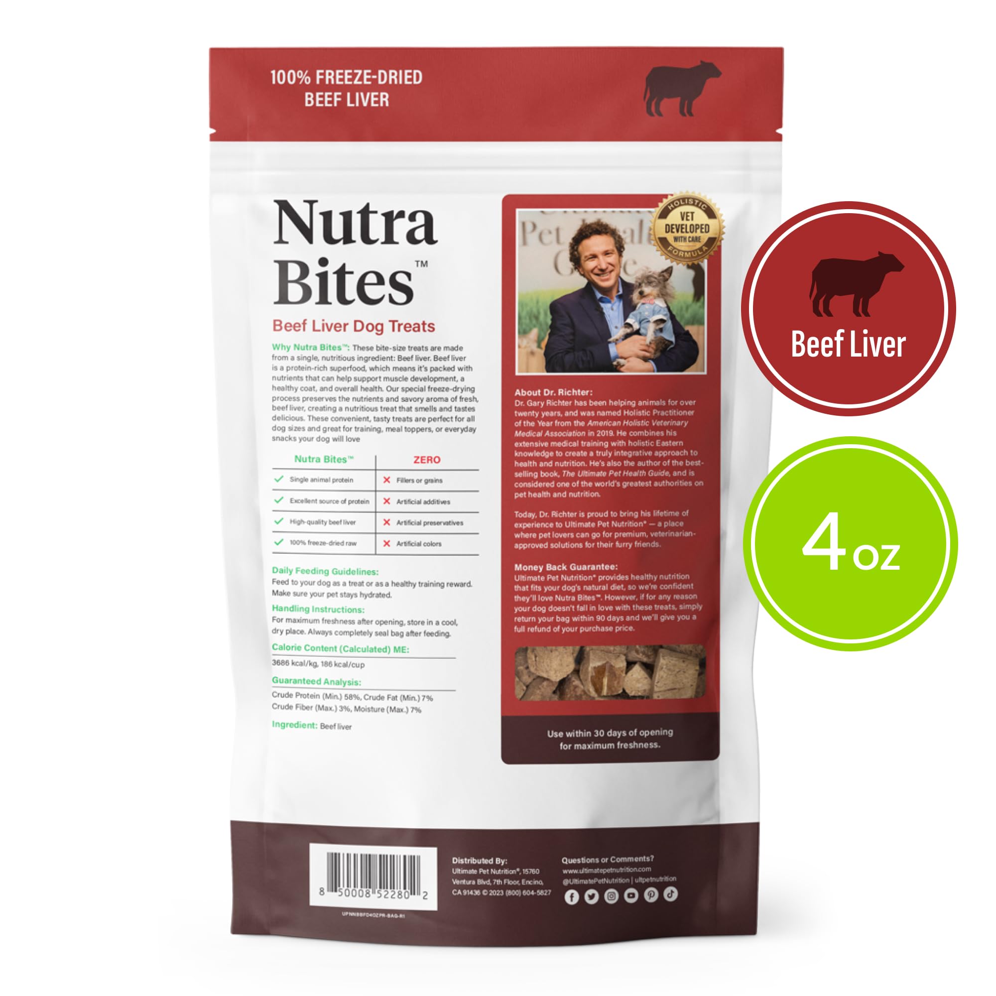 Nutra Bites foie de boeuf préservé par lyophilisation et texture croustillante
