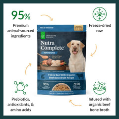 Nutra Complete Infusions : protéines poisson, support nutritionnel pour chiens actifs.