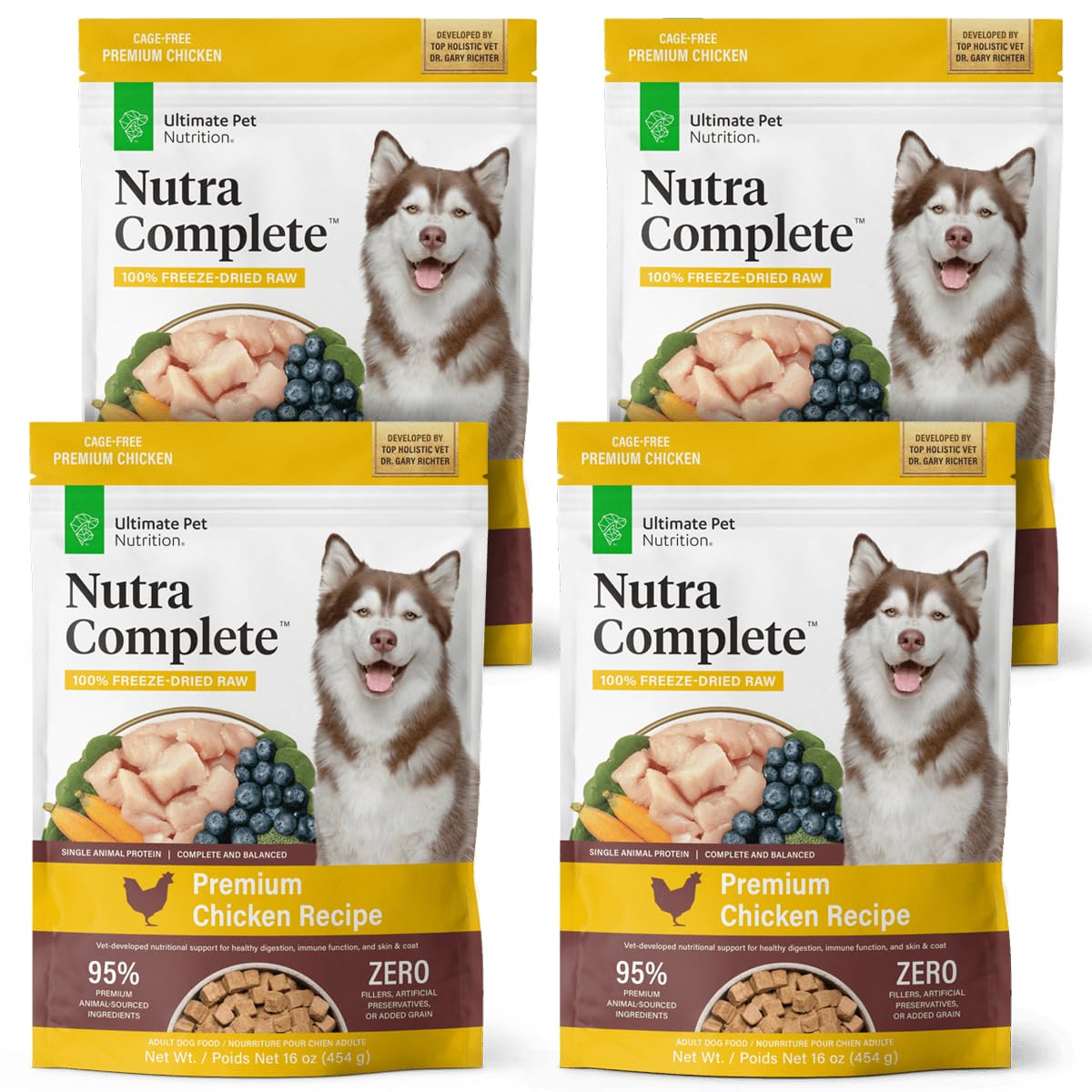 Nutra Complete lot 4x1 lb pratique pour l'alimentation quotidienne canine
