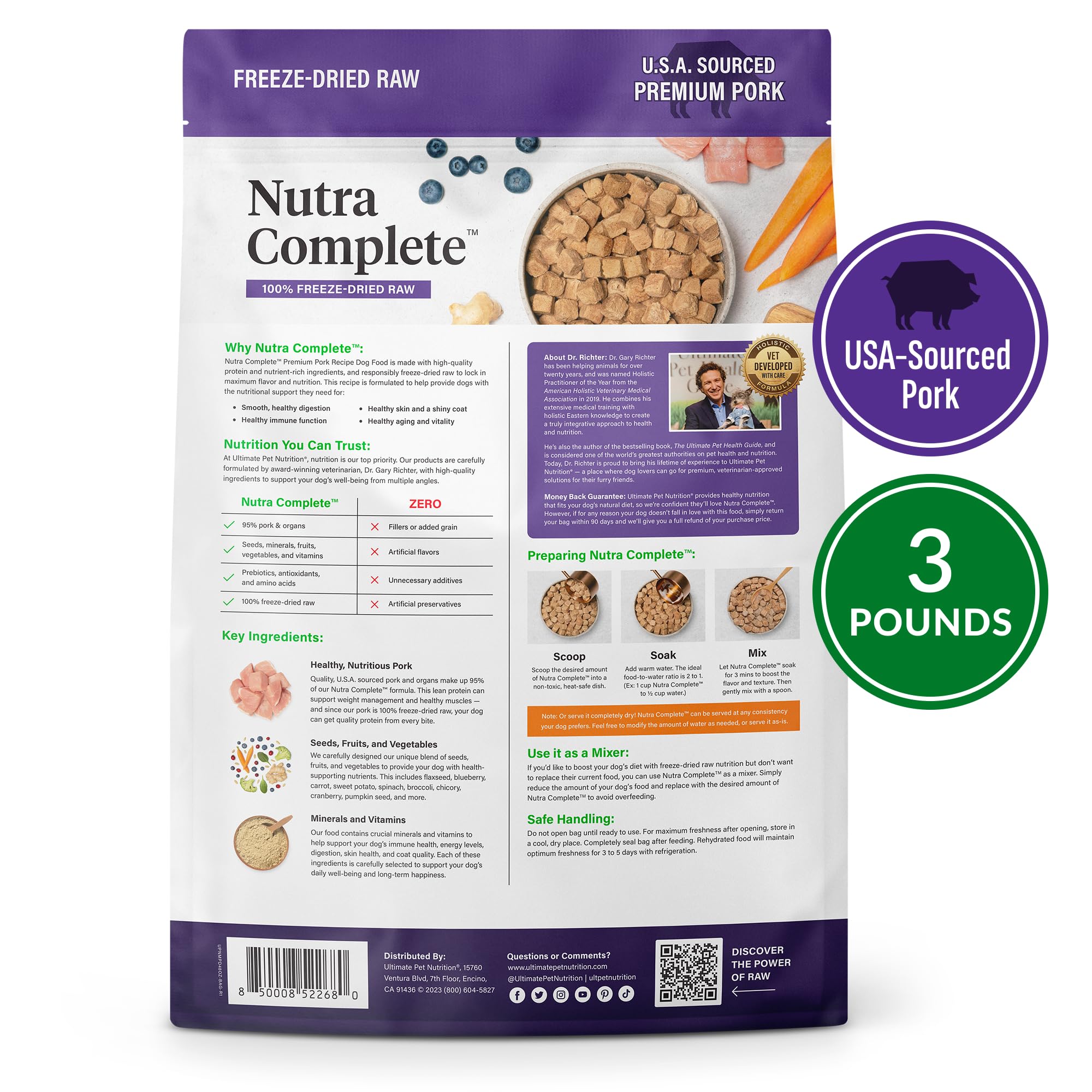 Nutra Complete – porc de qualité États‑Unis pour une source de protéines premium.