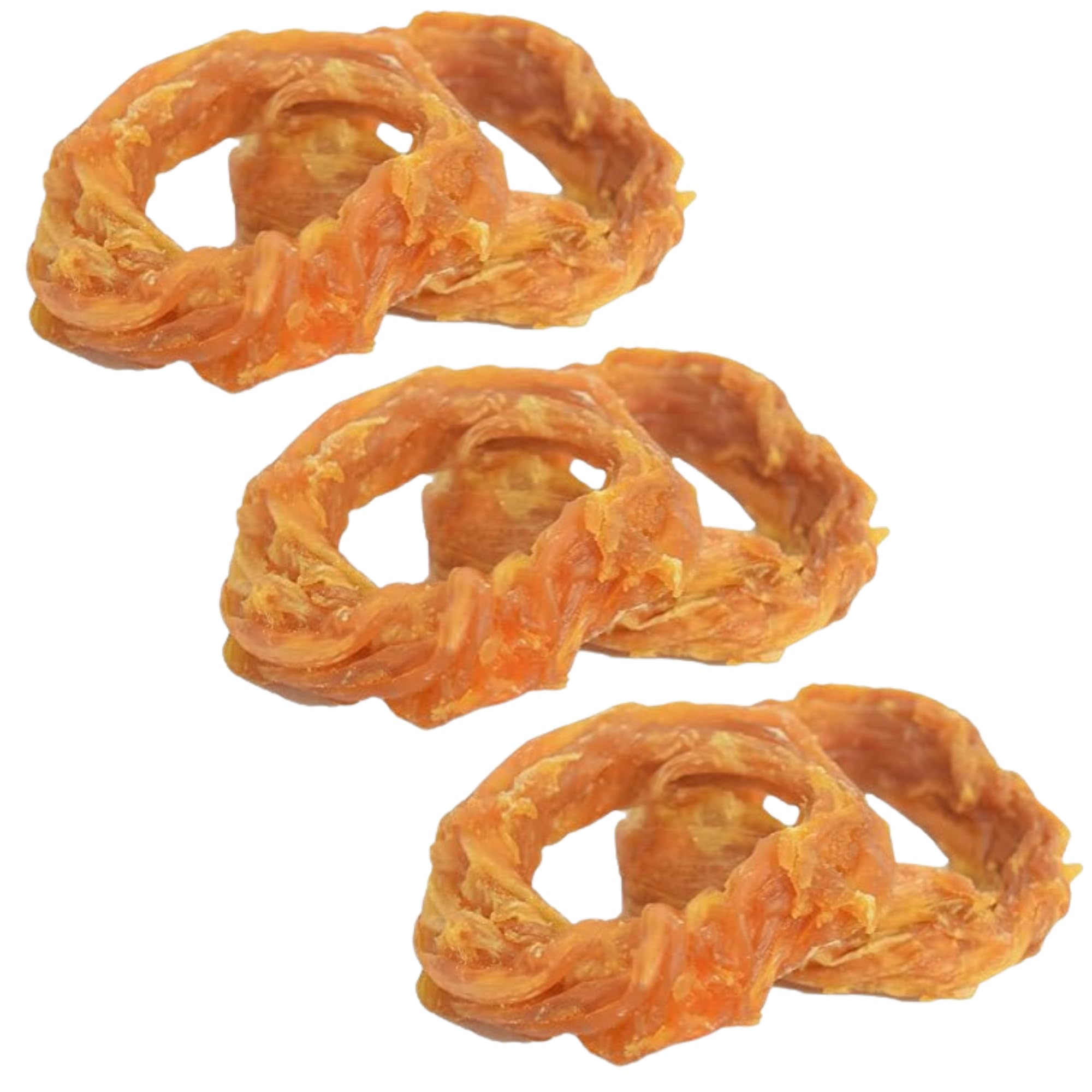 Ultra Chewy anneaux tendon dinde en gros plan, récompense protéinée naturelle pour chiens.