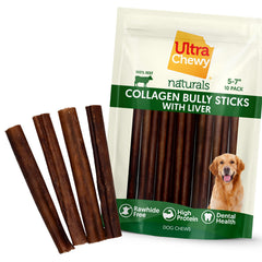 Bâtons Ultra Chewy au collagène, pack 10, soutien articulations et mobilité.