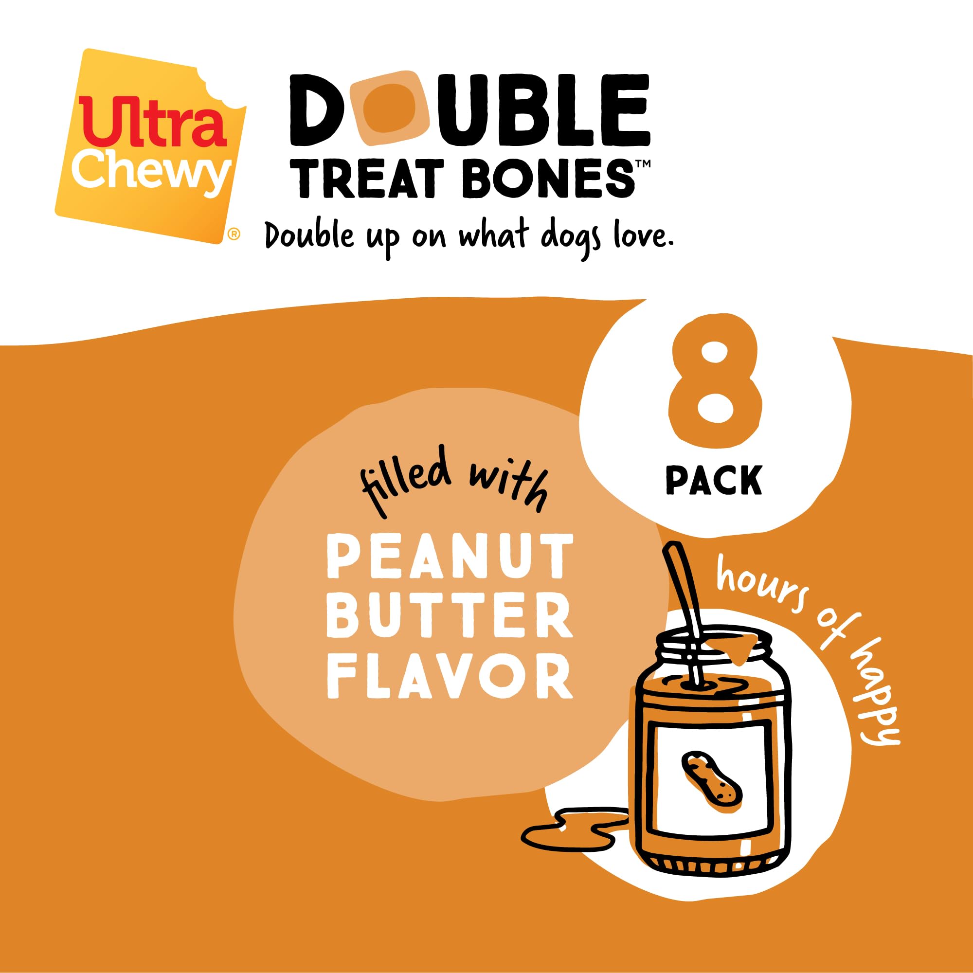 Ultra Chewy Double Treat Bones adapté aux grandes races pour des heures de mâchage
