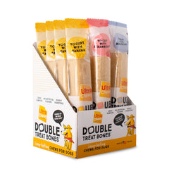 Ultra Chewy os double trait fraise-yogourt, friandise longue durée pour chiens gourmands et actifs.