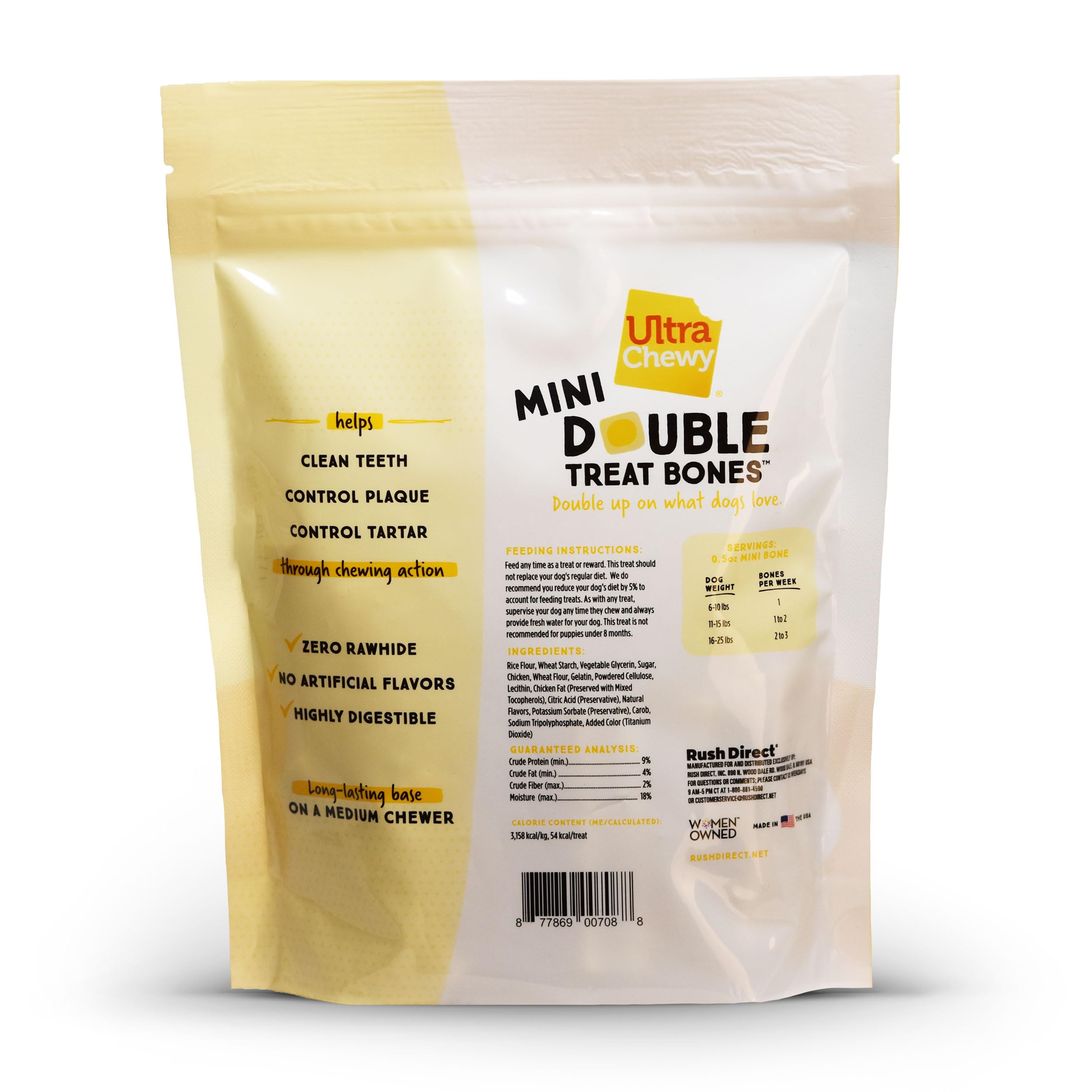 Ultra Chewy Mini Os Double fabriqué aux États-Unis avec des ingrédients de qualité