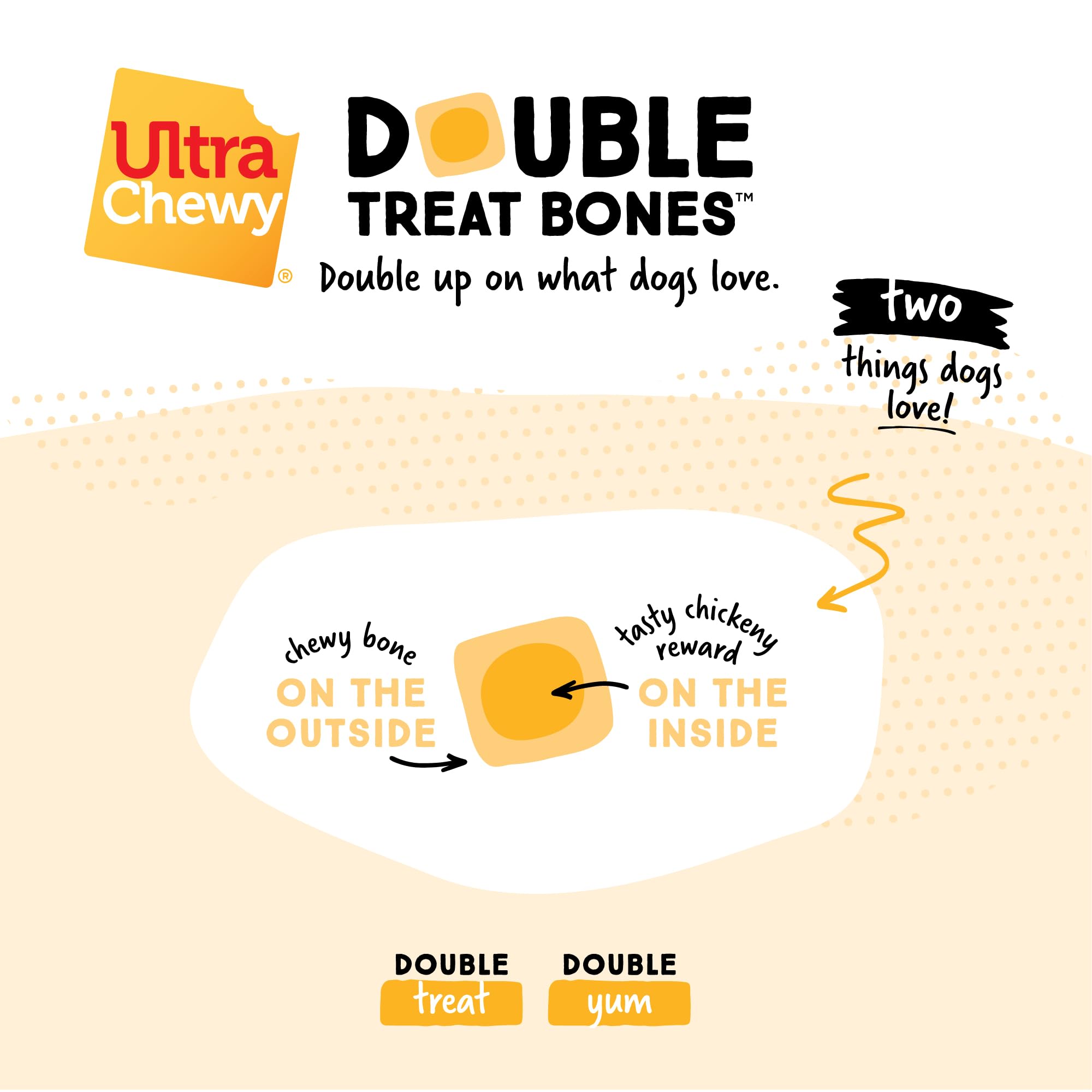 Ultra Chewy Mini Os Double sans cuir brut, digestion facilitée