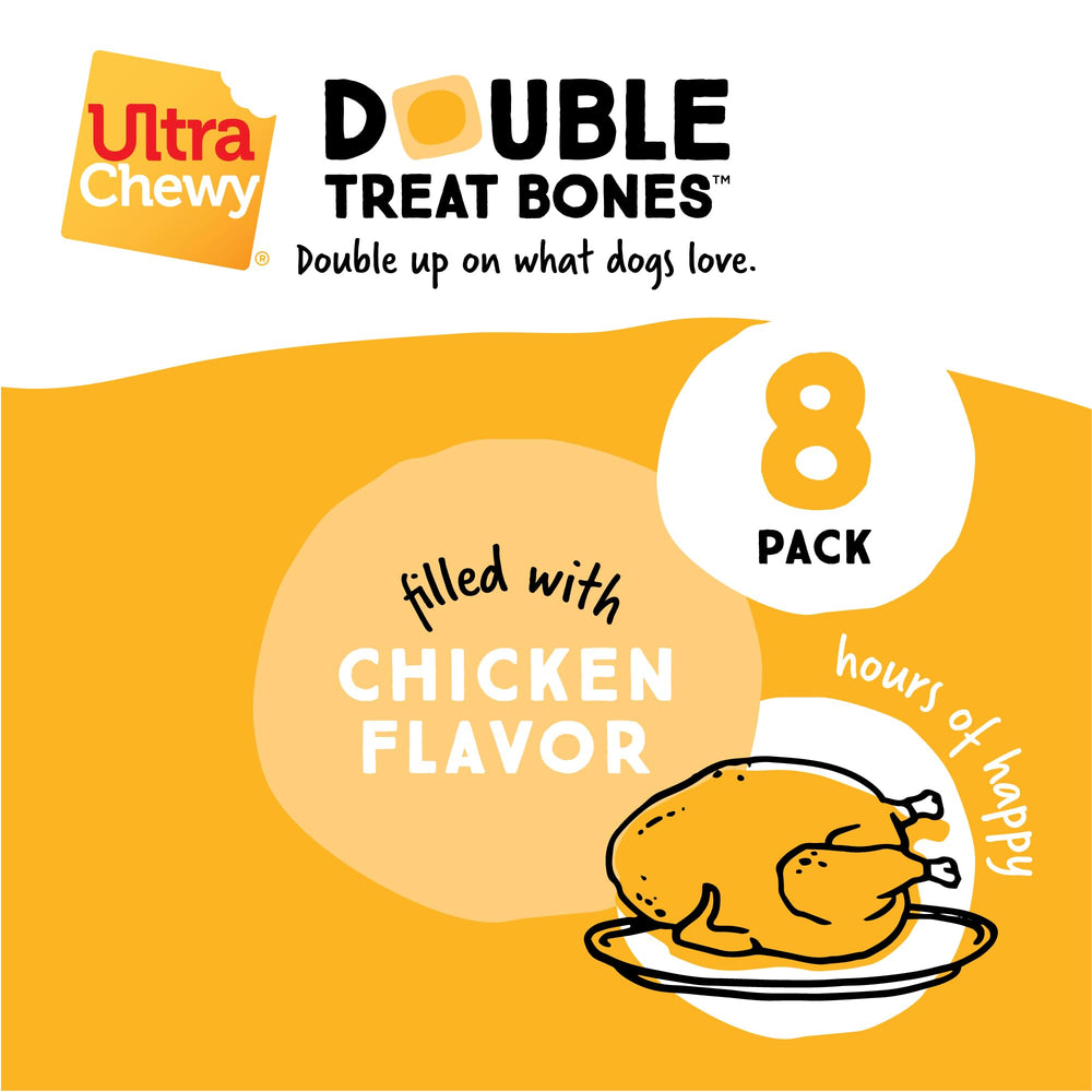 Ultra Chewy Double Treat Bones couche extérieure durable, croquante et longue durée