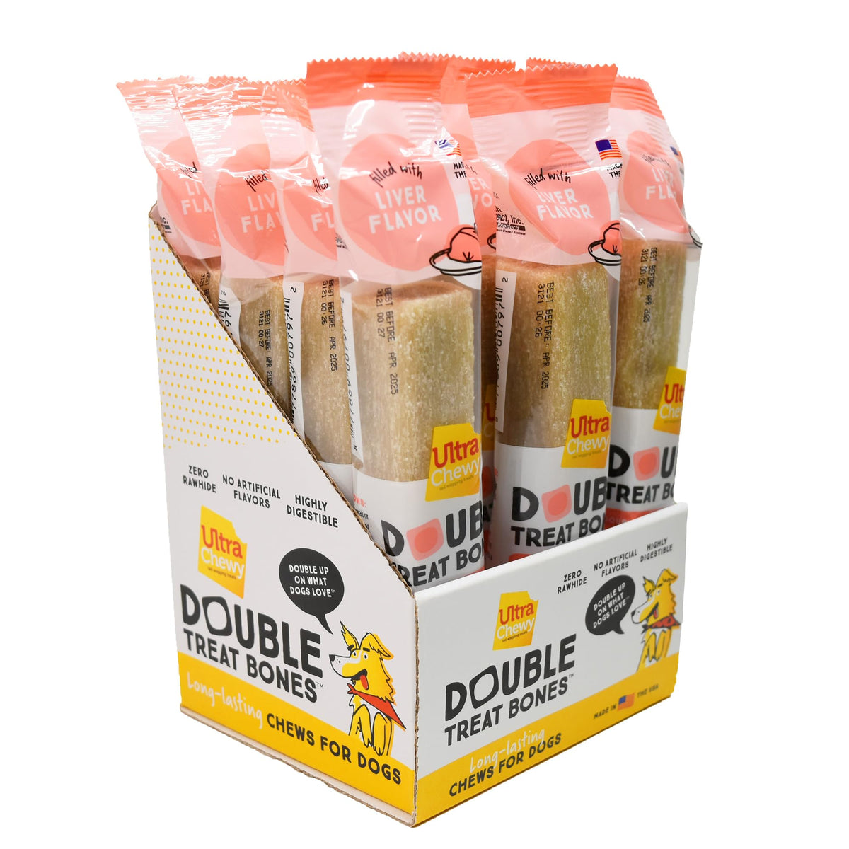 Ultra Chewy Os Double Treat: extérieur durable pour une mastication prolongée.