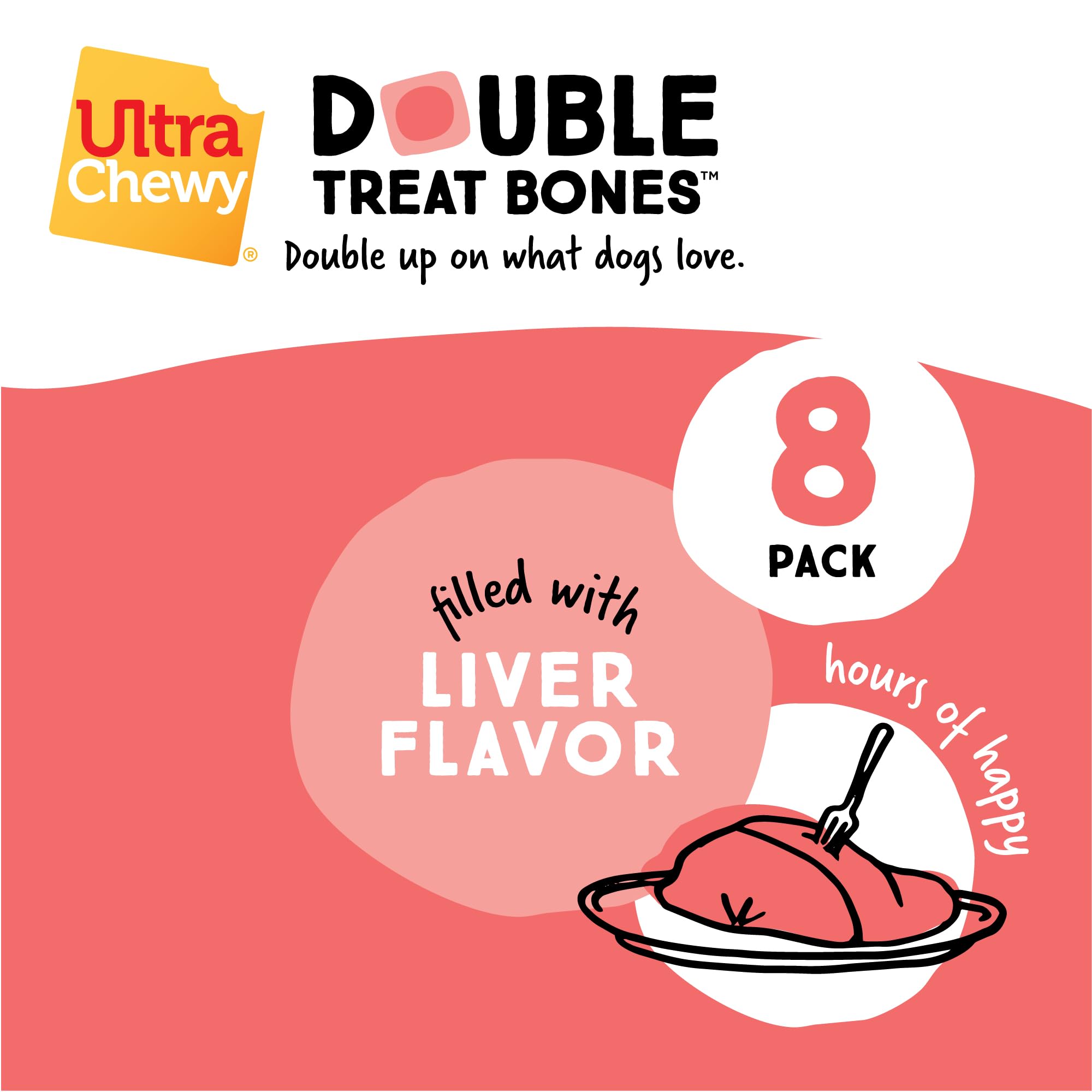 Ultra Chewy Os Double Treat: emballage portable, pratique en déplacement.