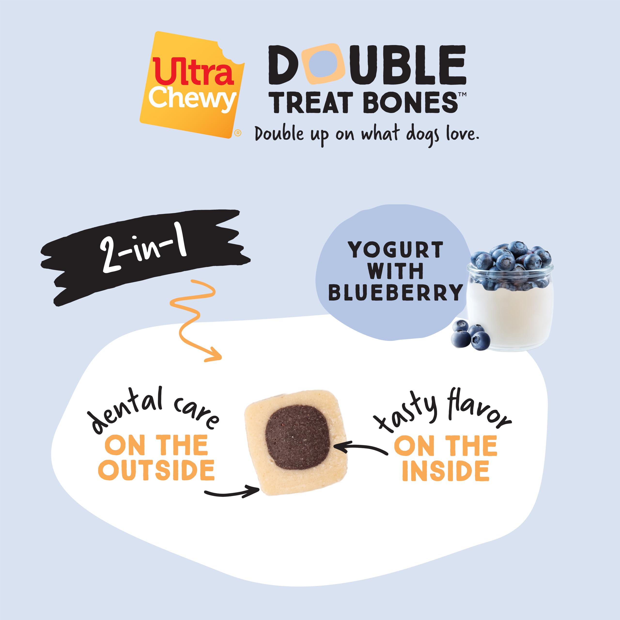 Ultra Chewy os double trait sans cuir brut, friandise sans cuir pour estomacs sensibles.