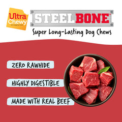 Format gros-chien de Ultra Chewy Steel Bones pour mâcheurs puissants.