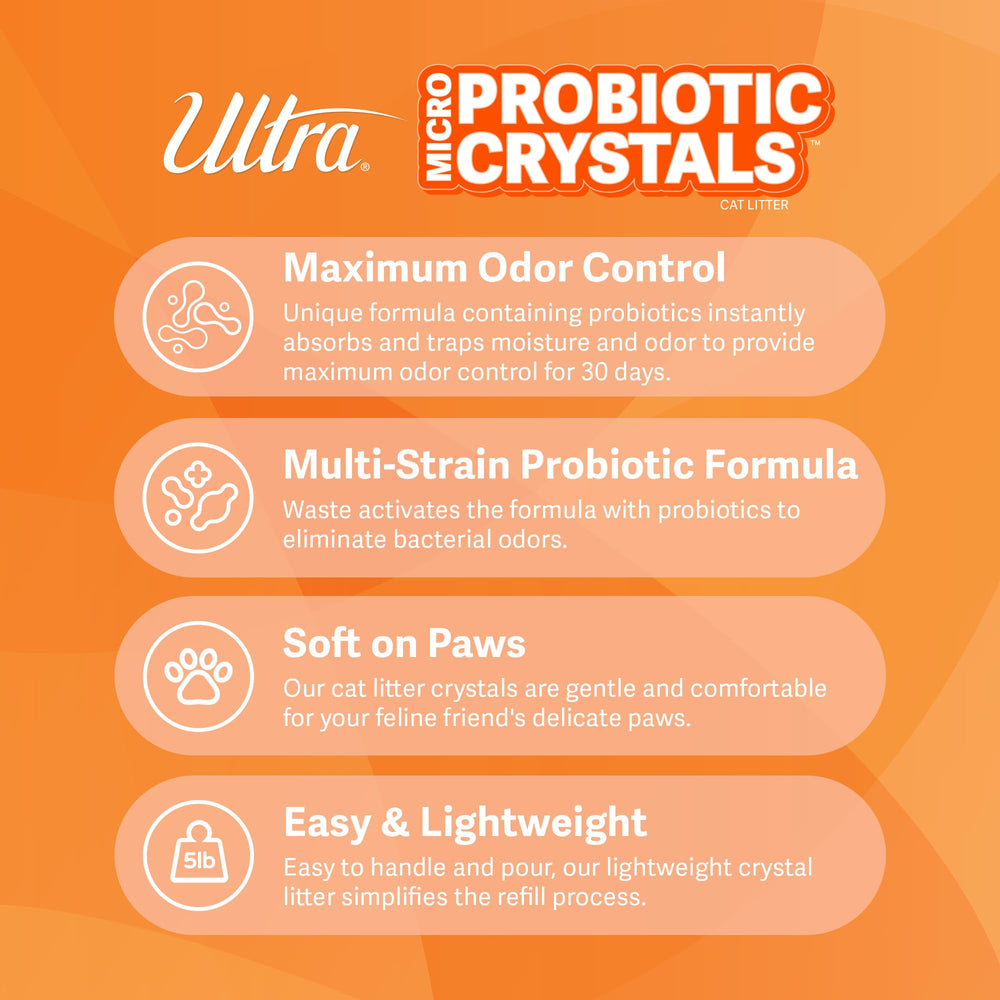 ULTRA Cristaux non parfumés: litière adaptée aux chats sensibles.