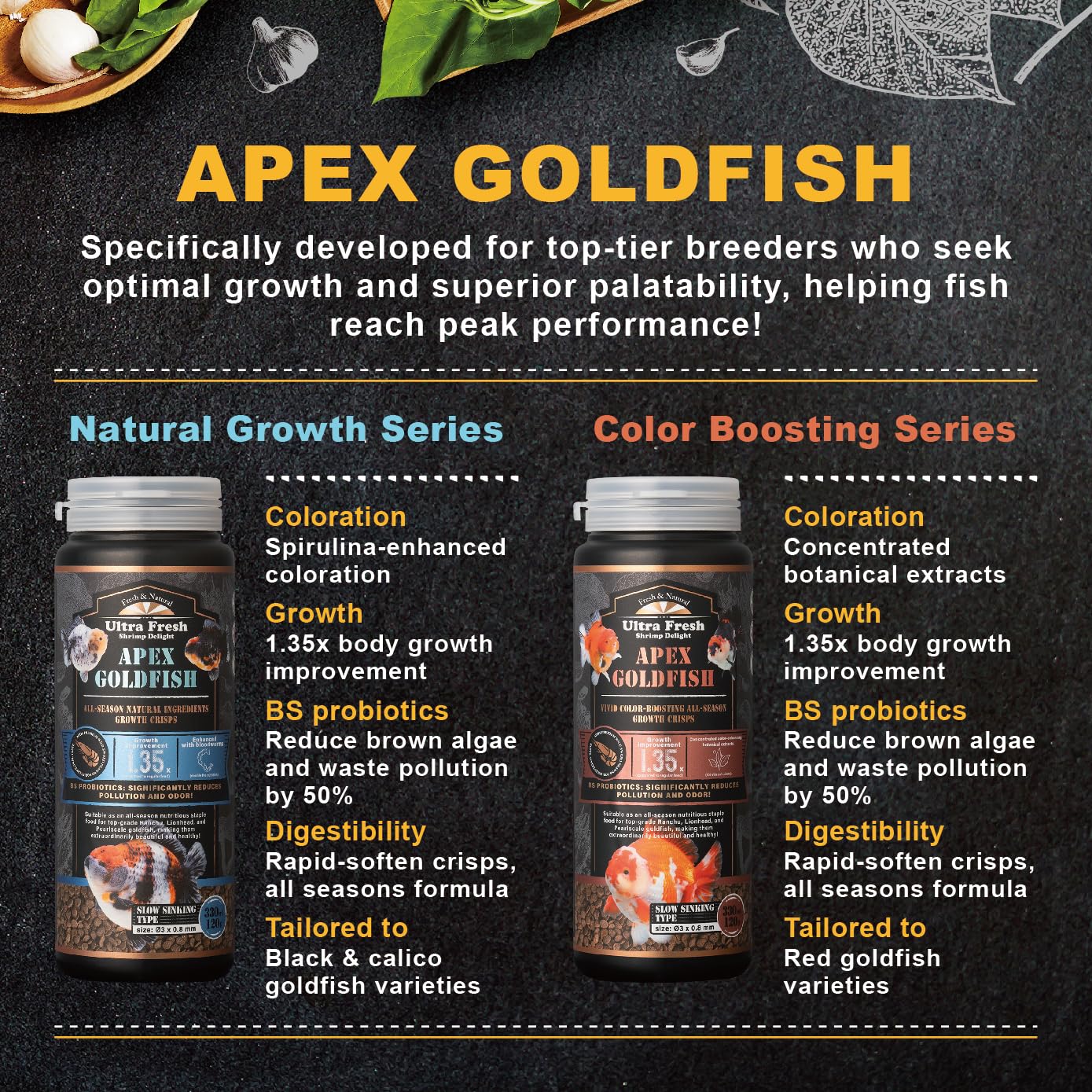 Ultra Fresh Apex – granulés à dissolution lente pour une alimentation continue et stable.