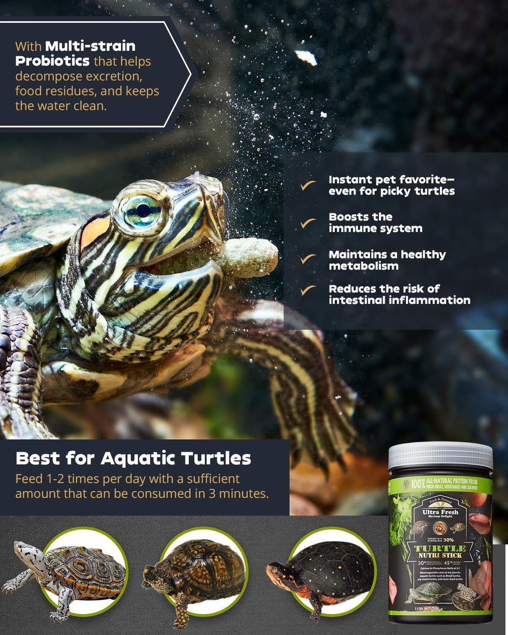 Ultra Fresh Bâton Nutri Tortue 24h reste intact et aide à réduire les déchets.