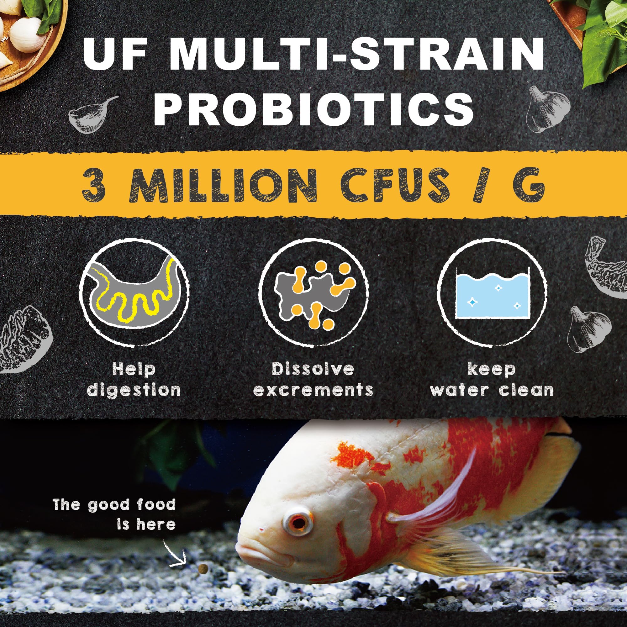 Ultra Fresh Cichlid pellets adaptés aux grands poissons tropicaux