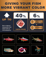 Ultra Fresh coloration-naturelle grâce à la spiruline pour des poissons éclatants.