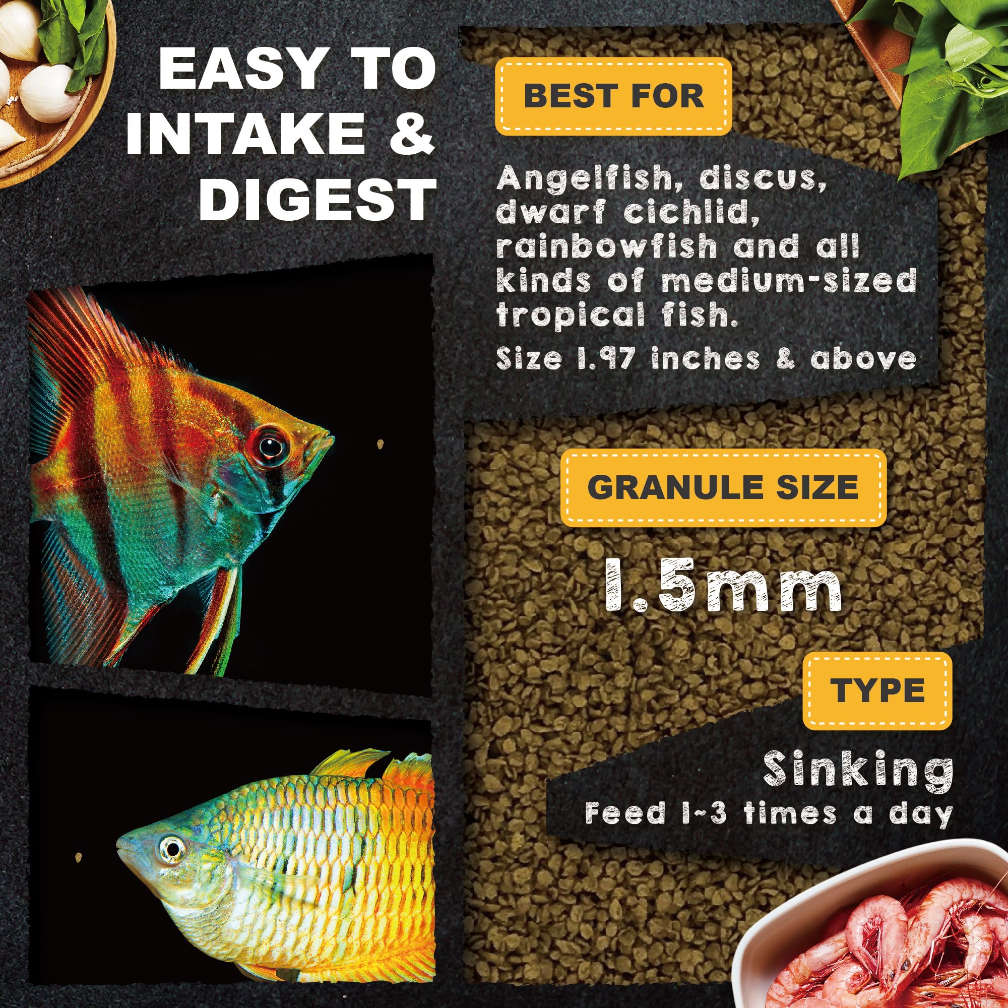 Ultra Fresh – ingrédients naturels et de haute qualité pour poissons tropicaux.