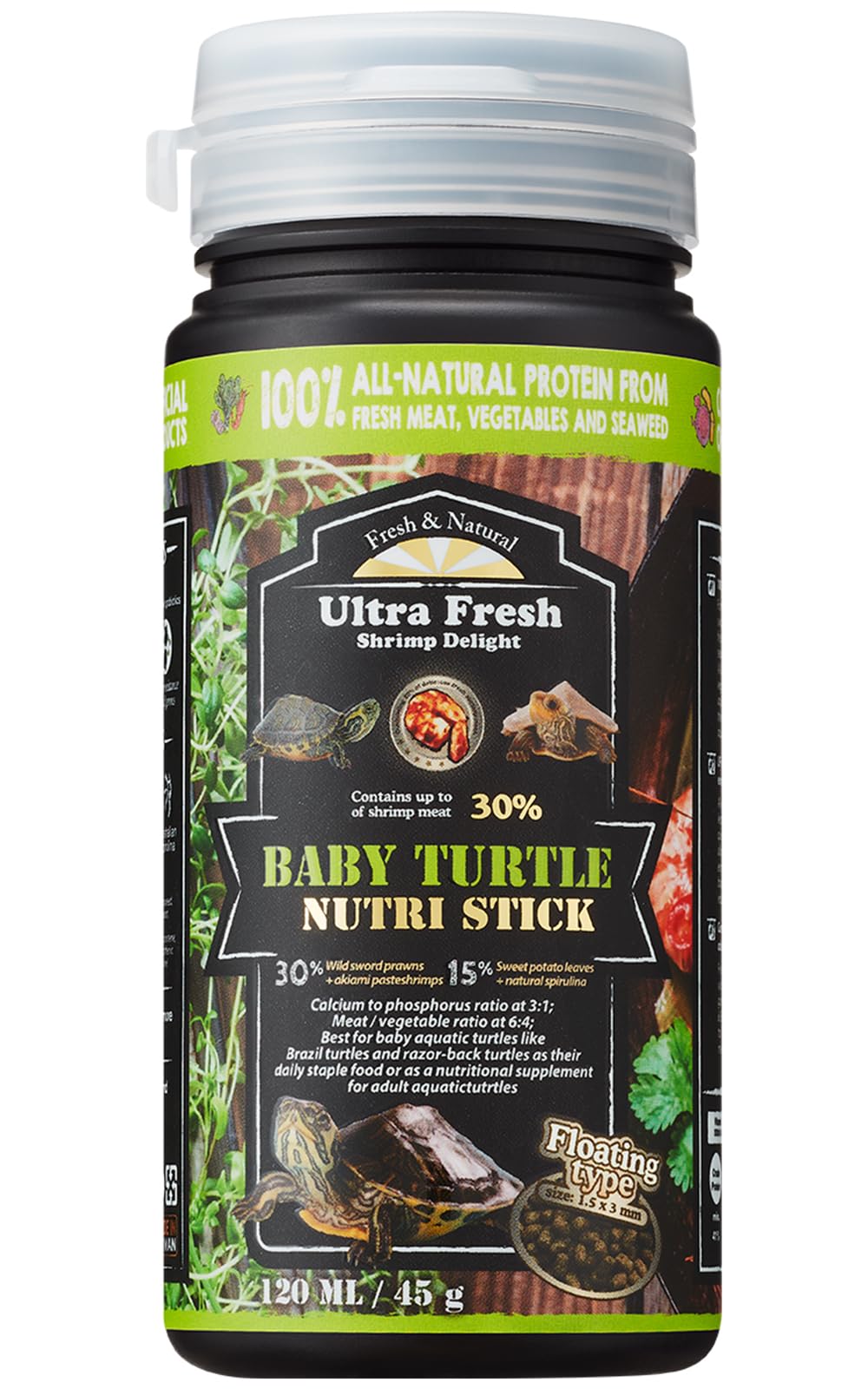 ultra fresh nutri-stick flottant: appétence élevée et digestion facilitée pour tortues bébés