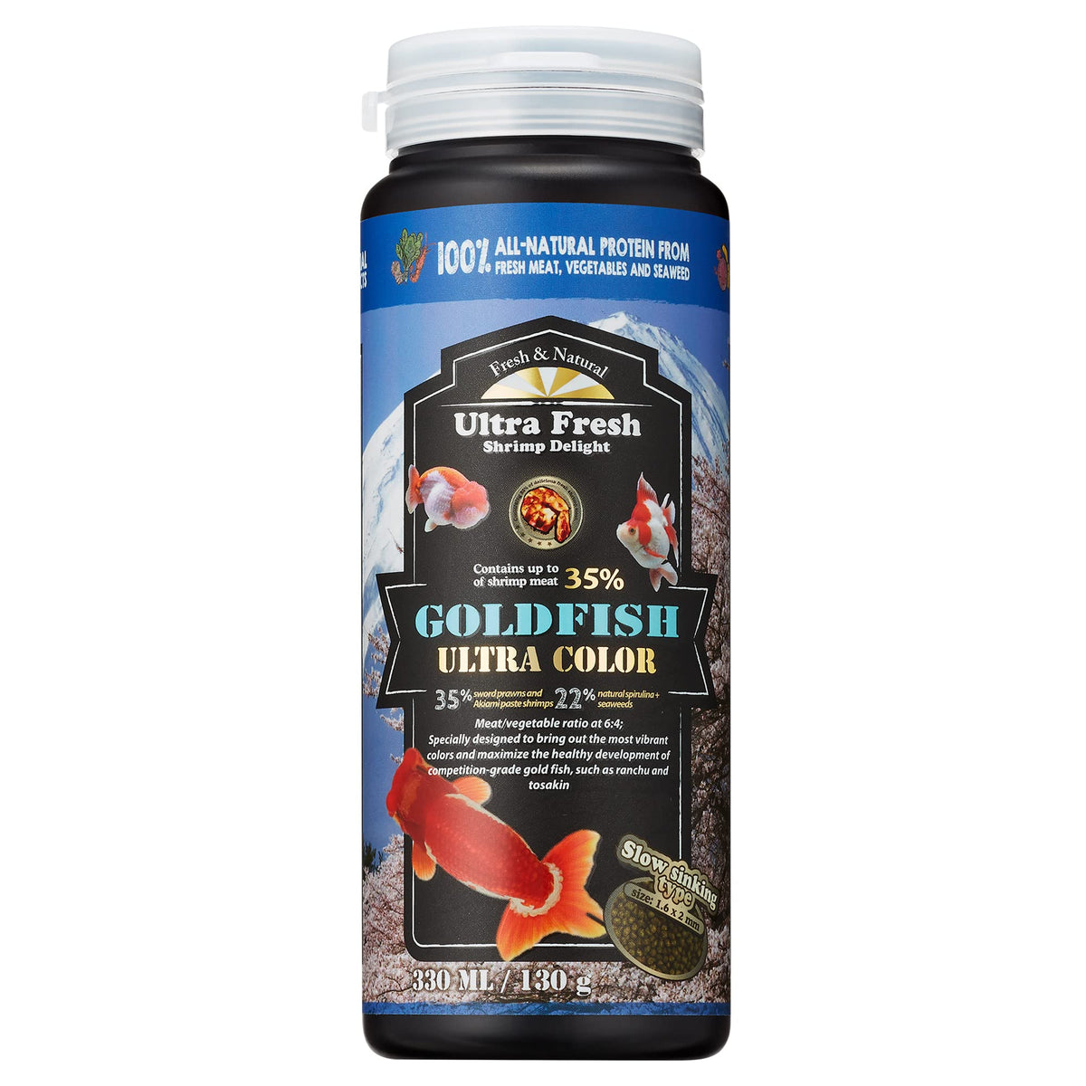 Nourriture Ultra Fresh coulants pour goldfish, dégustation lente et contrôlée.