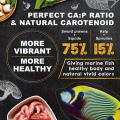 Ultra Fresh Pellets Naturels : texture uniforme favorisant l'appétit des poissons marins.