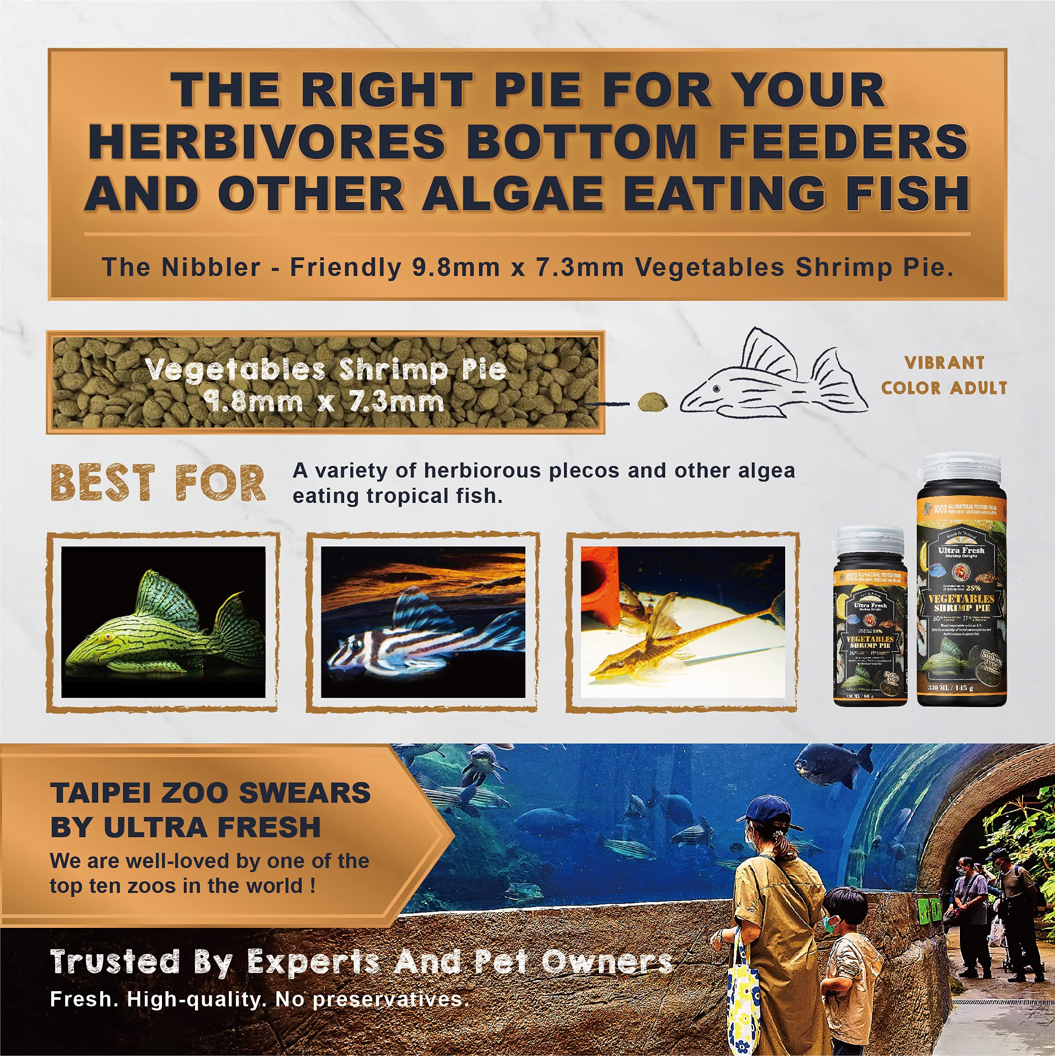Ultra Fresh spiruline et algues: couleur naturelle plus éclat des poissons.