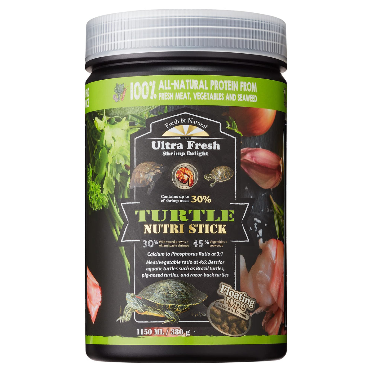 Ultra Fresh Tortue Nutri Stick saveur crevette sabre attire l'appétit des tortues.