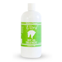 Bouteille Ultra Huile Chaude pour chevaux, pelage plus doux et crinière plus facile à coiffer.