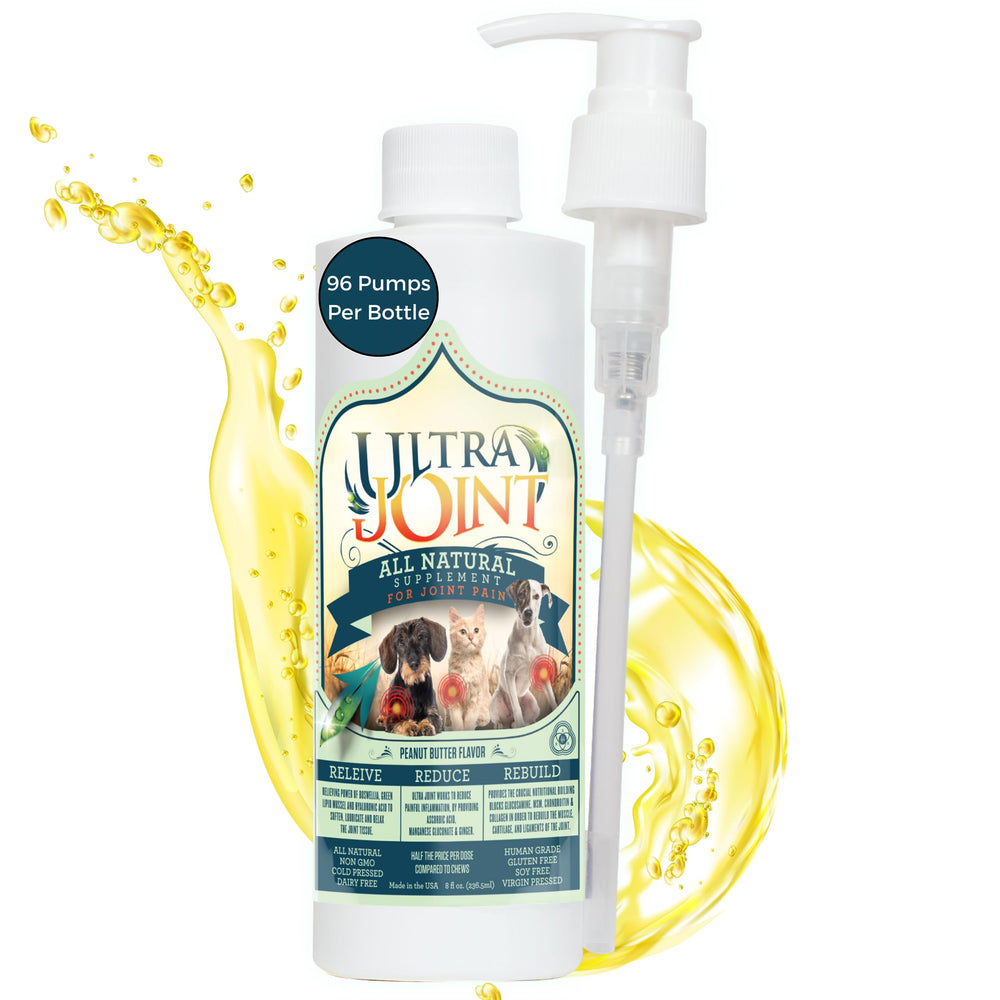 Ultra Joint: bouteille liquide soutenant les articulations et la mobilité des animaux.