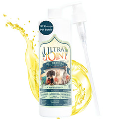 Ultra Joint: bouteille visible sur étagère, soutien potentiel des articulations des animaux actifs.