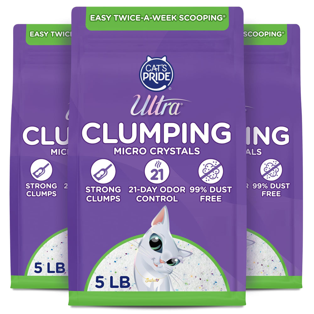 Litière Ultra : cristaux gel de silice doux pour pattes et absorption élevée.