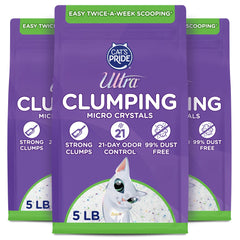 Litière Ultra : cristaux gel de silice doux pour pattes et absorption élevée.