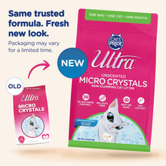 Litière Ultra Micro Cristaux avec faible poussière pour un espace propre.