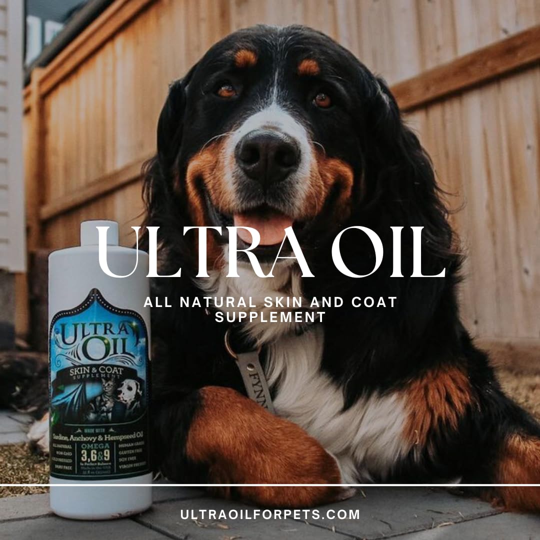 Ultra Oil Skin & Coat : mélange oméga pour un pelage potentiellement plus lumineux.