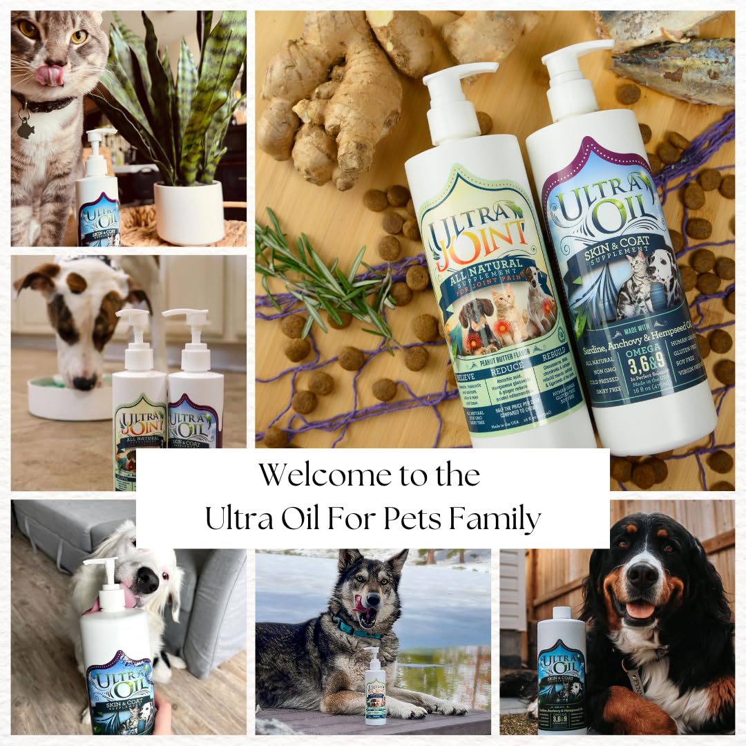 Ultra Oil Skin & Coat : sans lactose et sans OGM, soin pratique pour animaux.