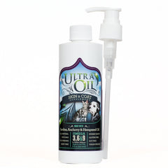 Ultra Oil Skin & Coat: bouteille-pompe pratique pour chiens et chats et peau nourrie.