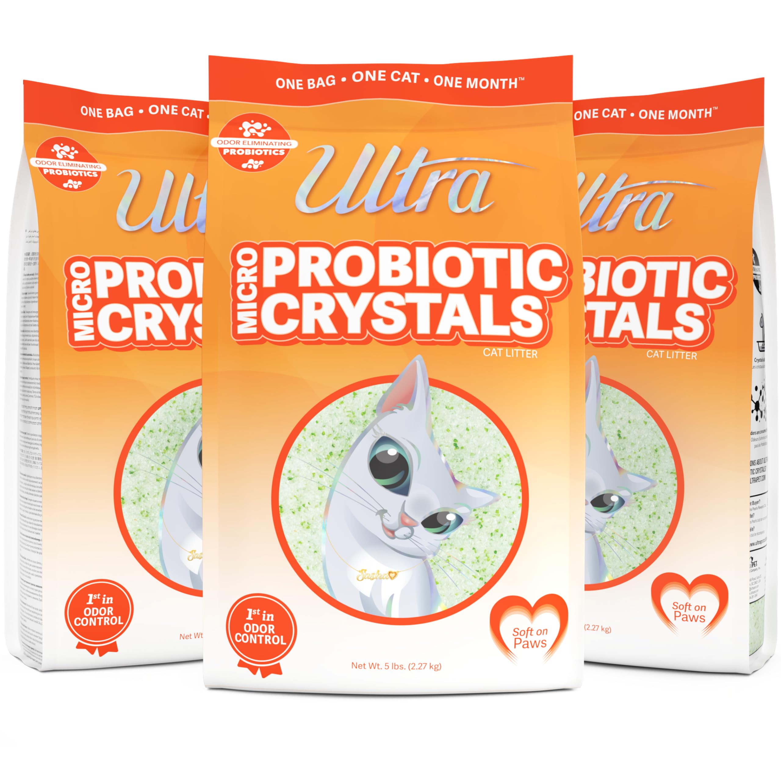 ULTRA Probiotiques: litière chat, cristaux doux pour les pattes et le confort.