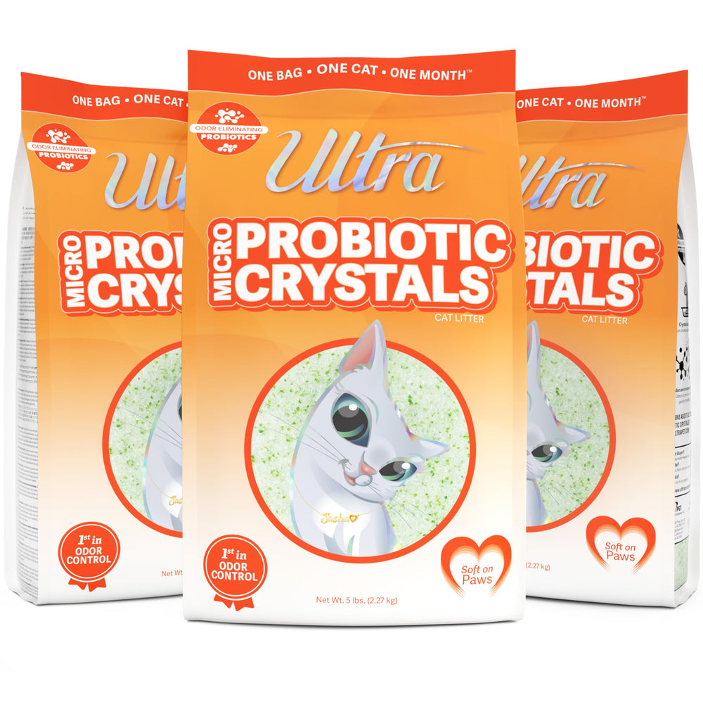 ULTRA Probiotiques: litière chat, cristaux doux pour les pattes et le confort.