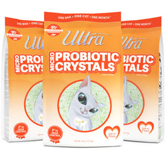 ULTRA Probiotiques: litière chat, cristaux doux pour les pattes et le confort.