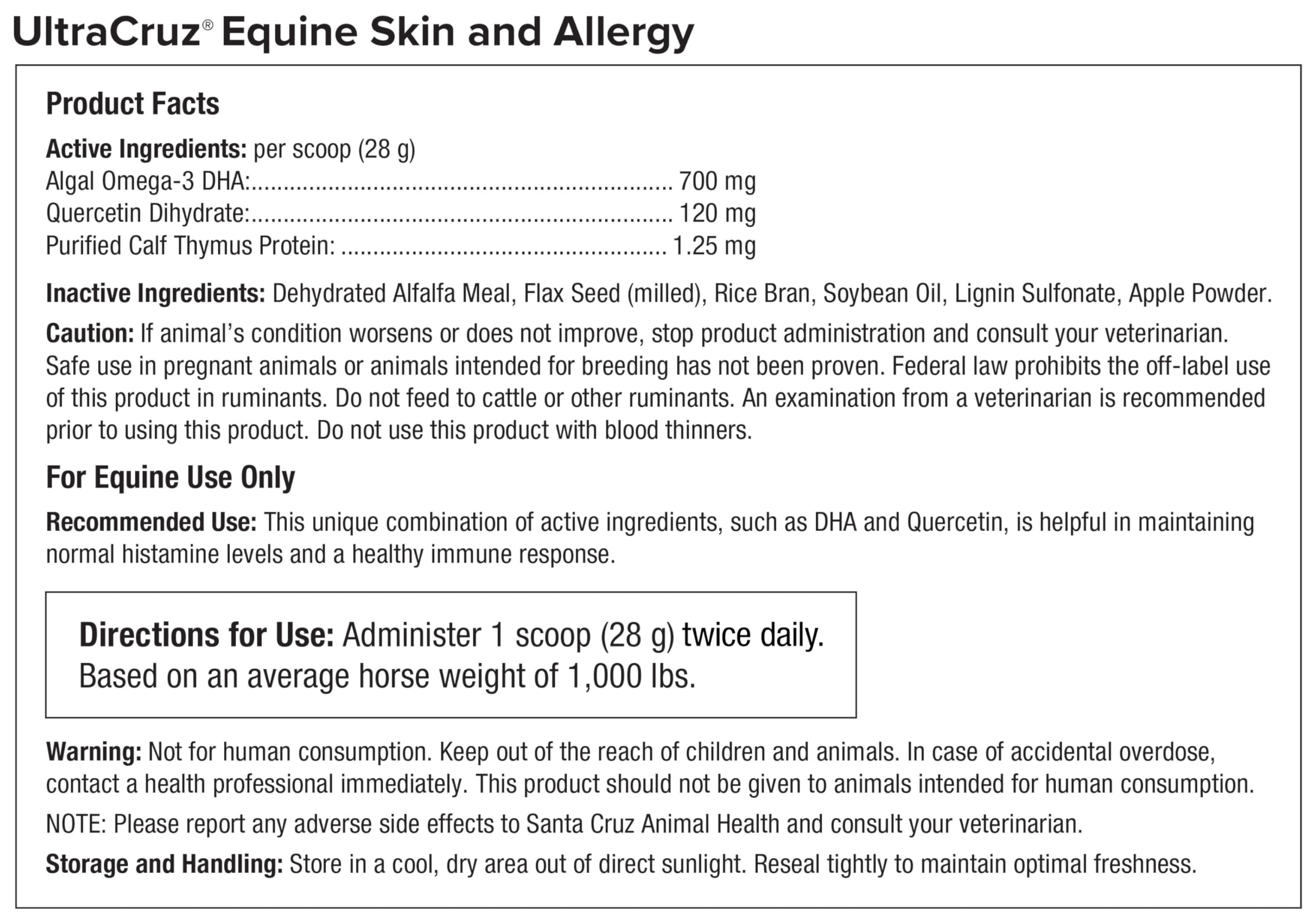 UltraCruz Cheval – dose quotidienne simple et régulière.