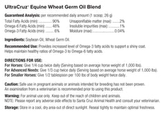 Étiquette UltraCruz montre huile germe de blé, vitamine E bénéfique.