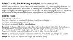 UltraCruz shampoing moussant cheval brillance pelage durable.