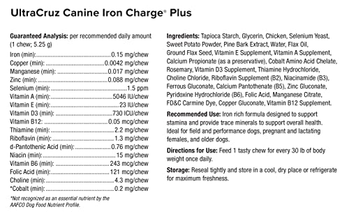 UltraCruz Iron Charge Plus chien en formation, aide à maintenir énergie et concentration.