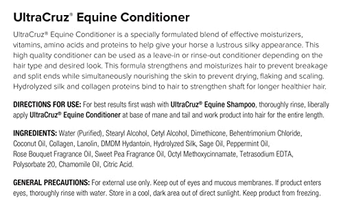 UltraCruz Conditionneur équin – longueur des poils renforcée et moins cassants.