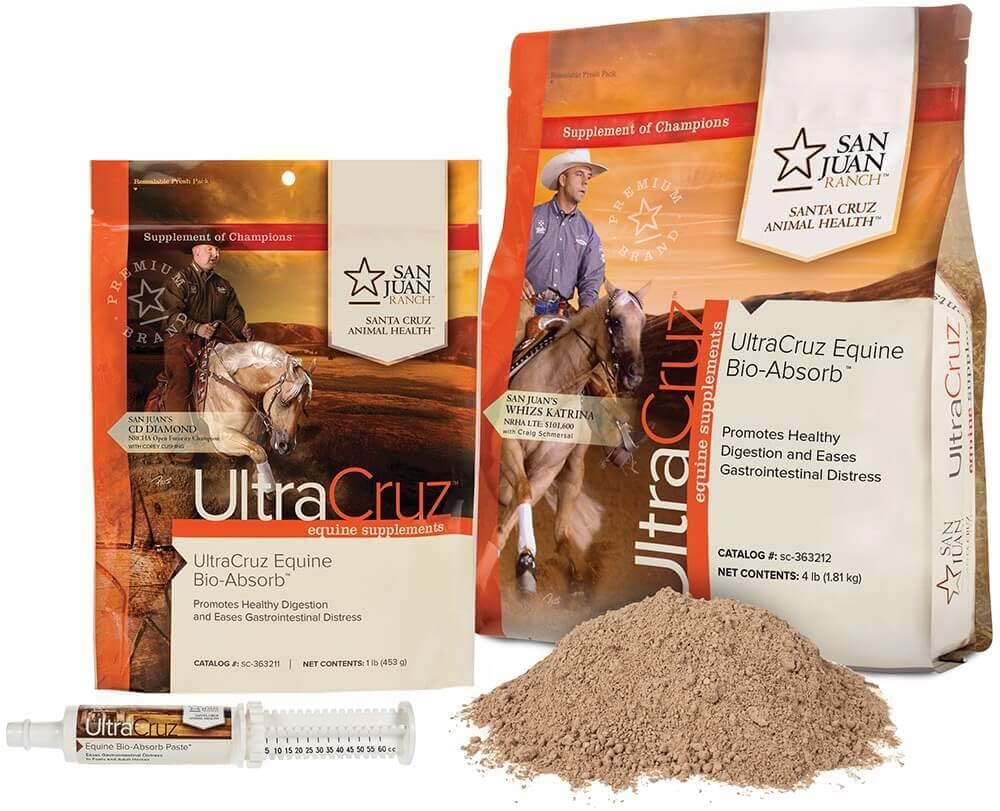 UltraCruz Pâte Bio-Absorb Équine, applicateur pratique pour administration en douceur.