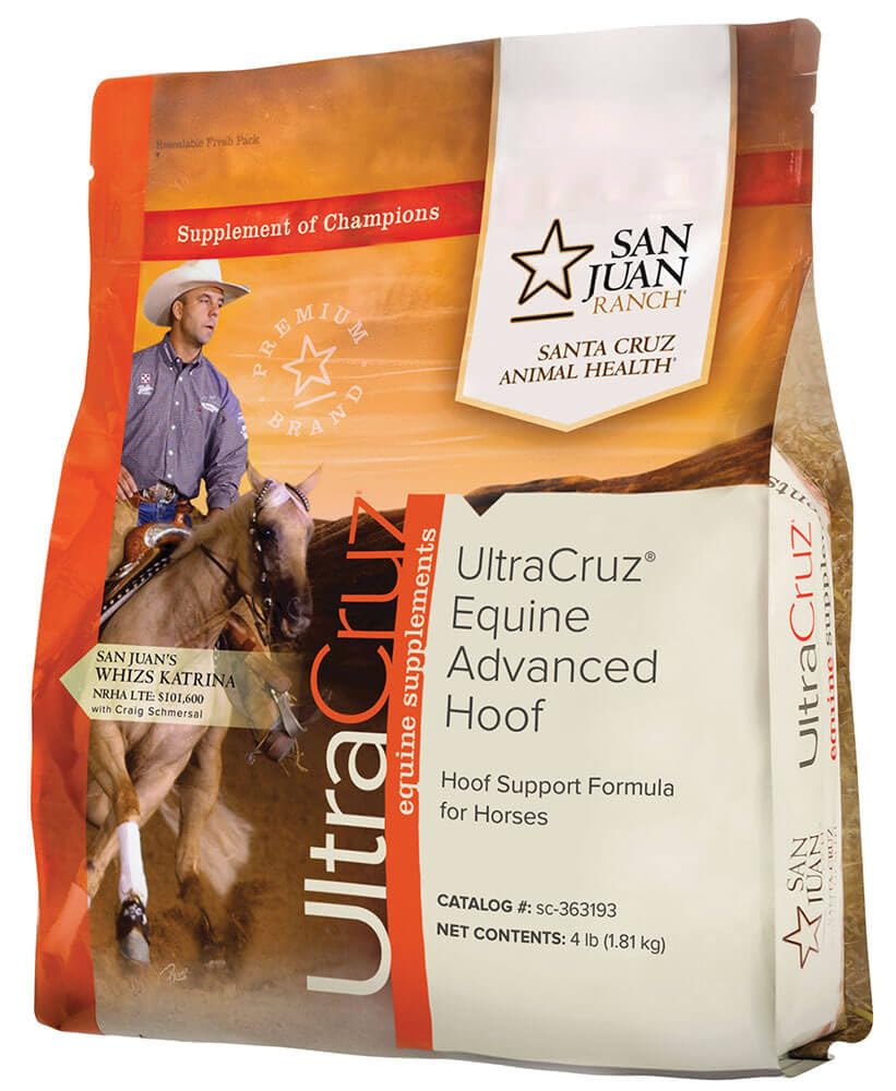 UltraCruz: sabots du cheval et pellets du supplément pour soutenir la croissance.